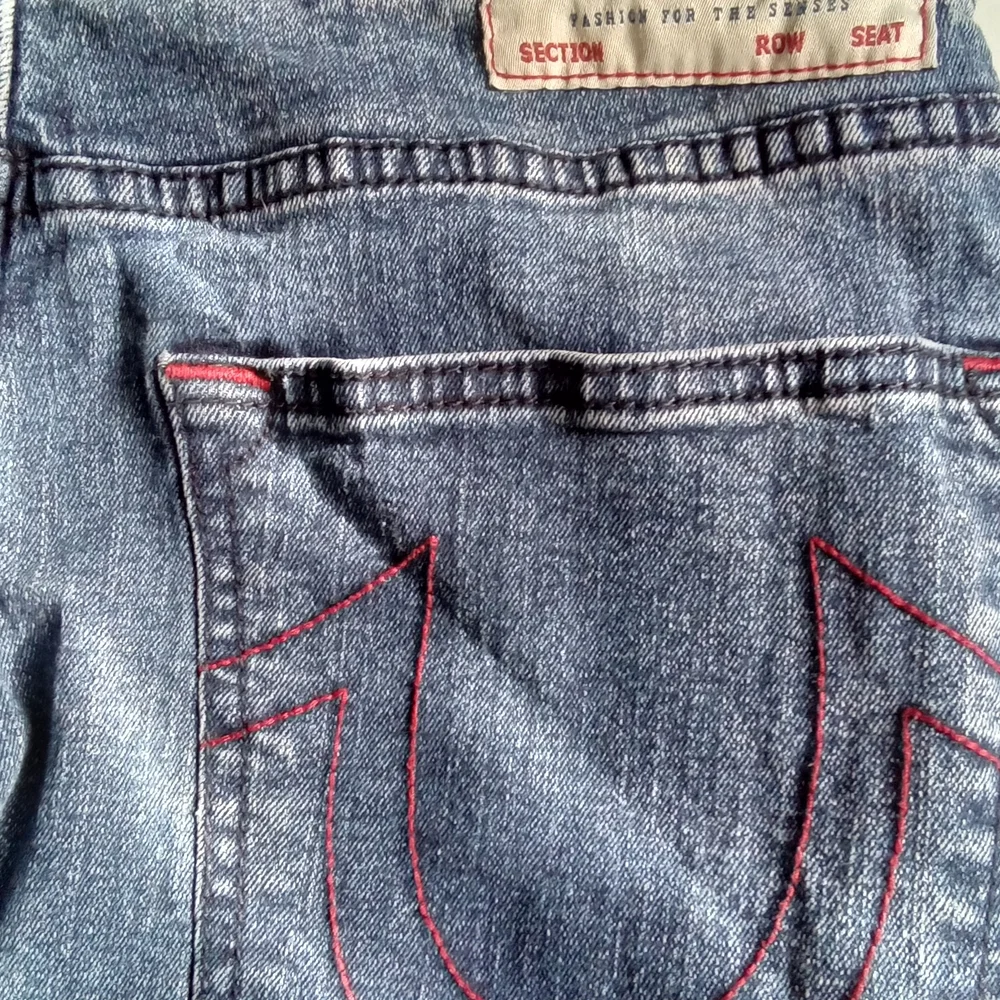 True Religion Ricky Relaxed Straight Denim Jeans Men Blue Button‎ Fly Size